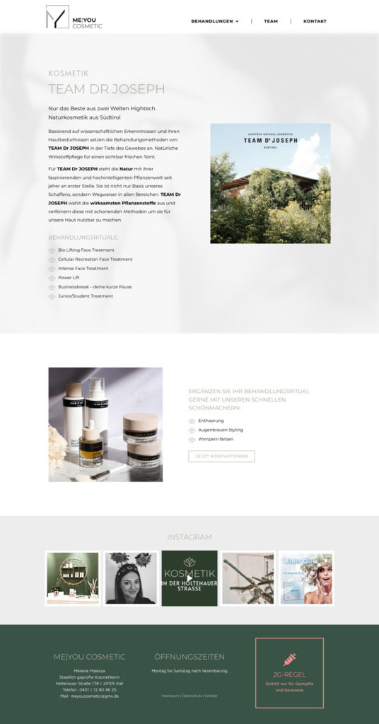 Website für Kosmetikstudio in Kiel